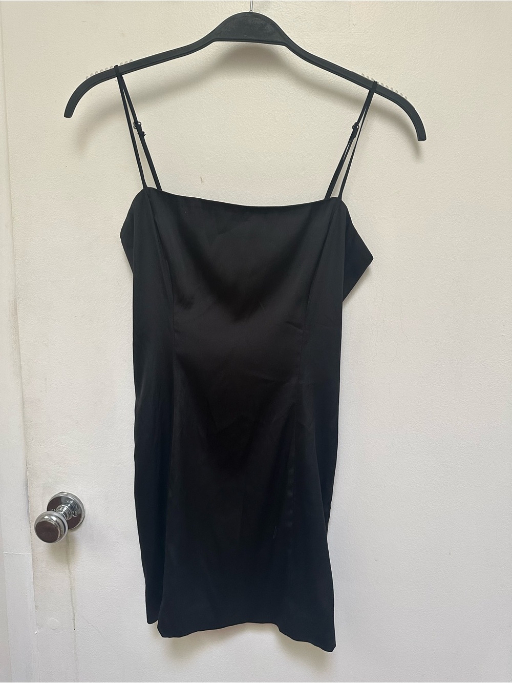 Aritzia Sunday Best Black Satin Slip Dress